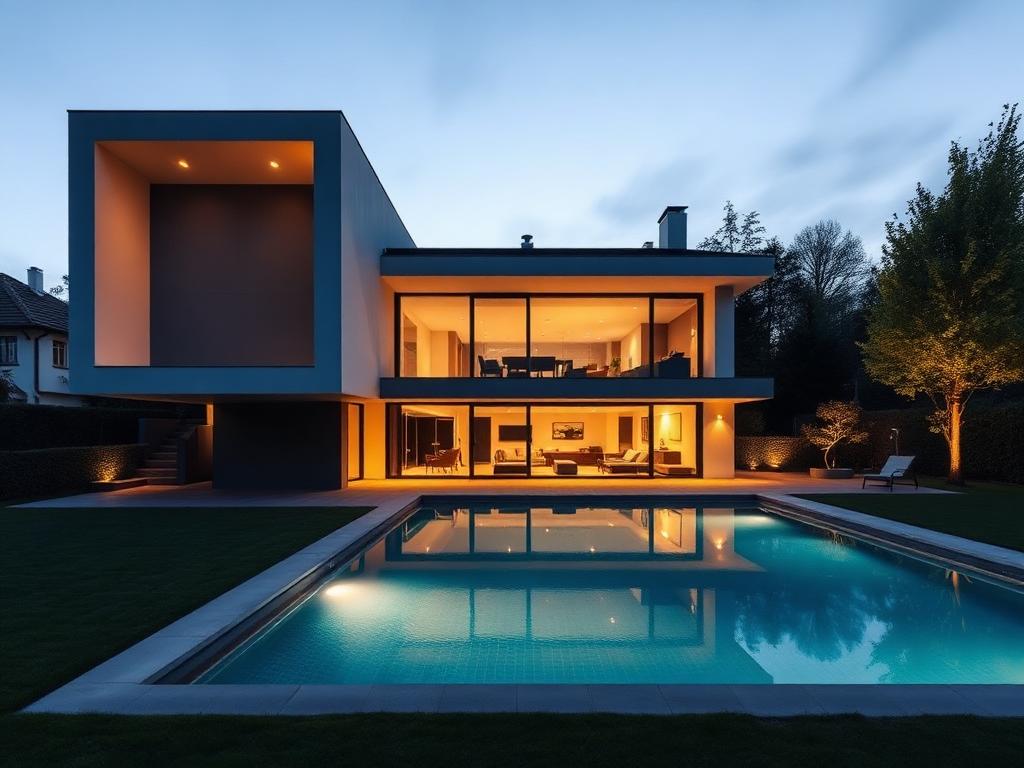 Architektonická vila s bazénem
